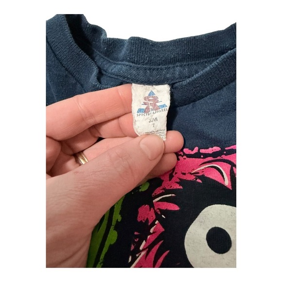 Spectra Apparel Muppets Graphic Tee Kids Size 7 Kermit Animal Fozzie Gonzo Black - Picture 5 of 6